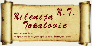 Milenija Topalović vizit kartica